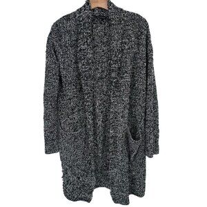 Eileen Fisher Womens  Black Organic Cotton Cardigan Sweater chunky size small